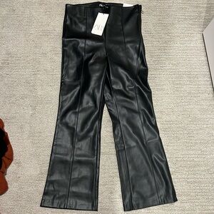 Zara faux leather leggings with slight flare